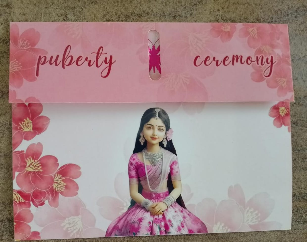Puberty function invitation card design 5